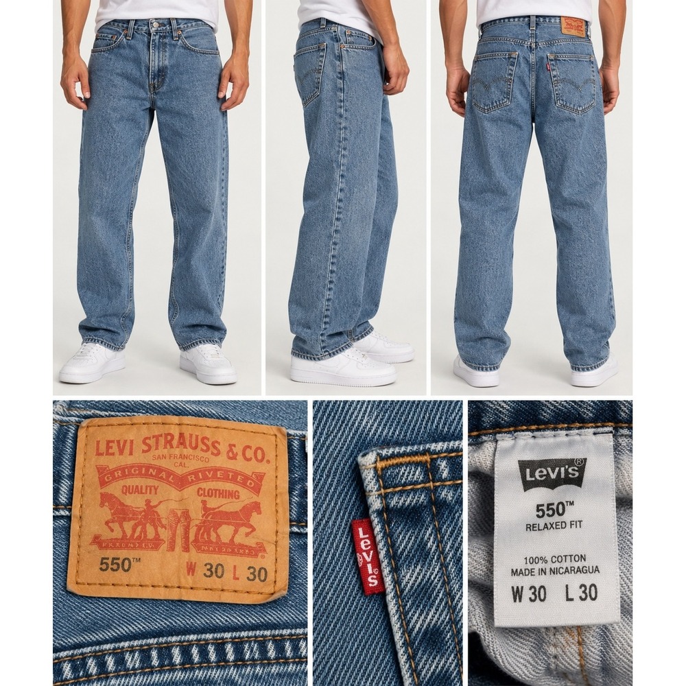 Levi 550 Relaxed Fit Mens W30 L30 Blue Streetwear Vintage Denim Jeans